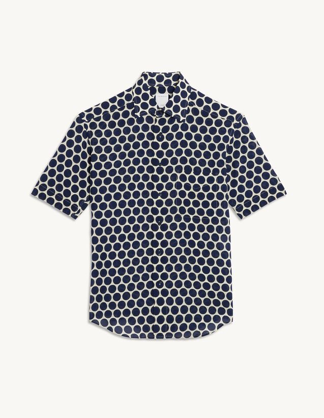 Short-sleeved flowing patterned shirt | Sandro (DE, FR & UK)