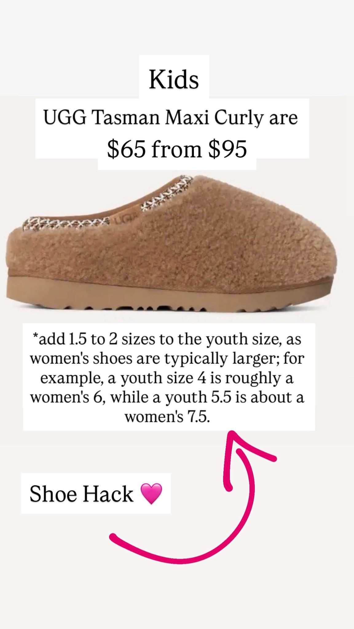 Obsessed with these UGG TASMAN curly slippers. They’re available in kid sizes right now in this color option. Don’t forget you can buy a kid size if you have a women’s size 8 or below.

#LTKSaleAlert