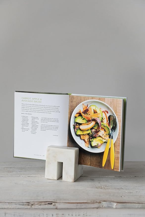 Creative Co-Op Contemporary Marble Cookbook Stand, White | Amazon (US)