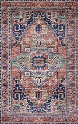 Amazon.com: Loloi CIELCIE-06COML80A0 Cielo X Justina Blakeney Collection Area Rug, 8' x 10', Cora... | Amazon (US)