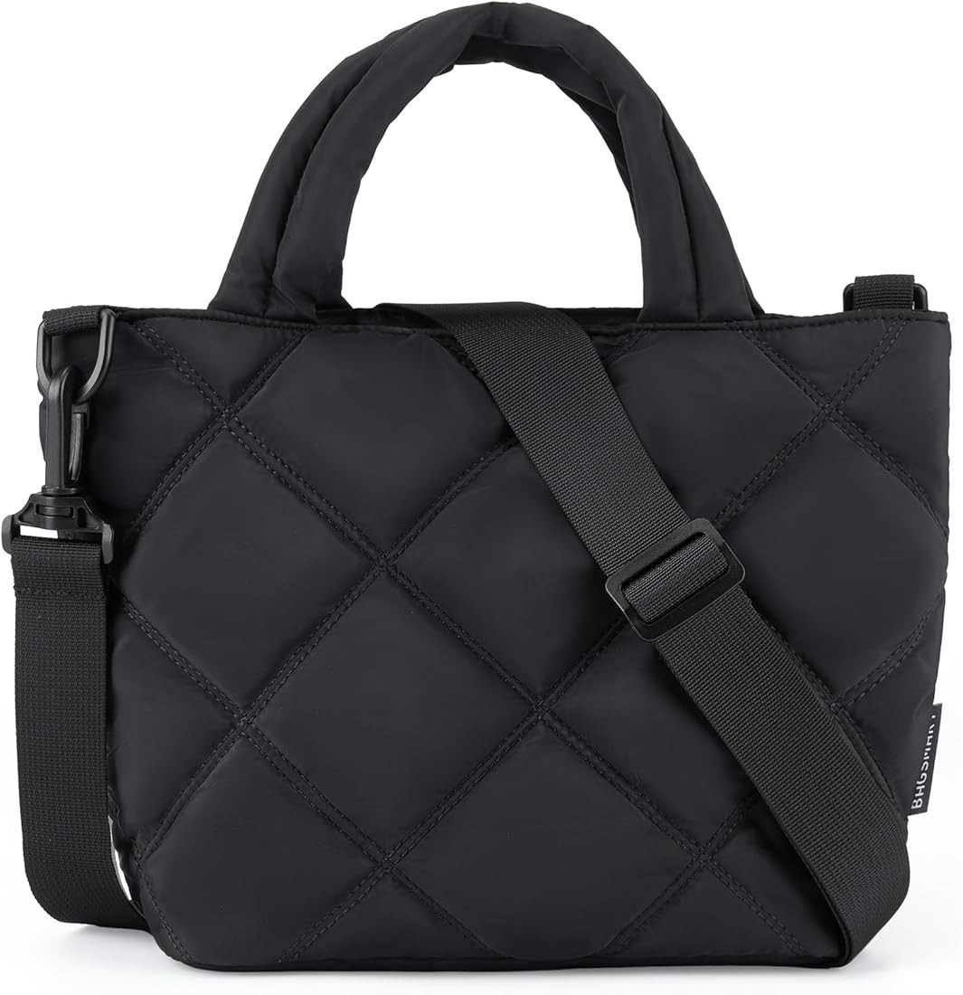 BAGSMART Crossbody Bags for Women, Quilted Grid Puffer Tote Bag, Handbag Shoulder Bag Small Purse... | Amazon (US)