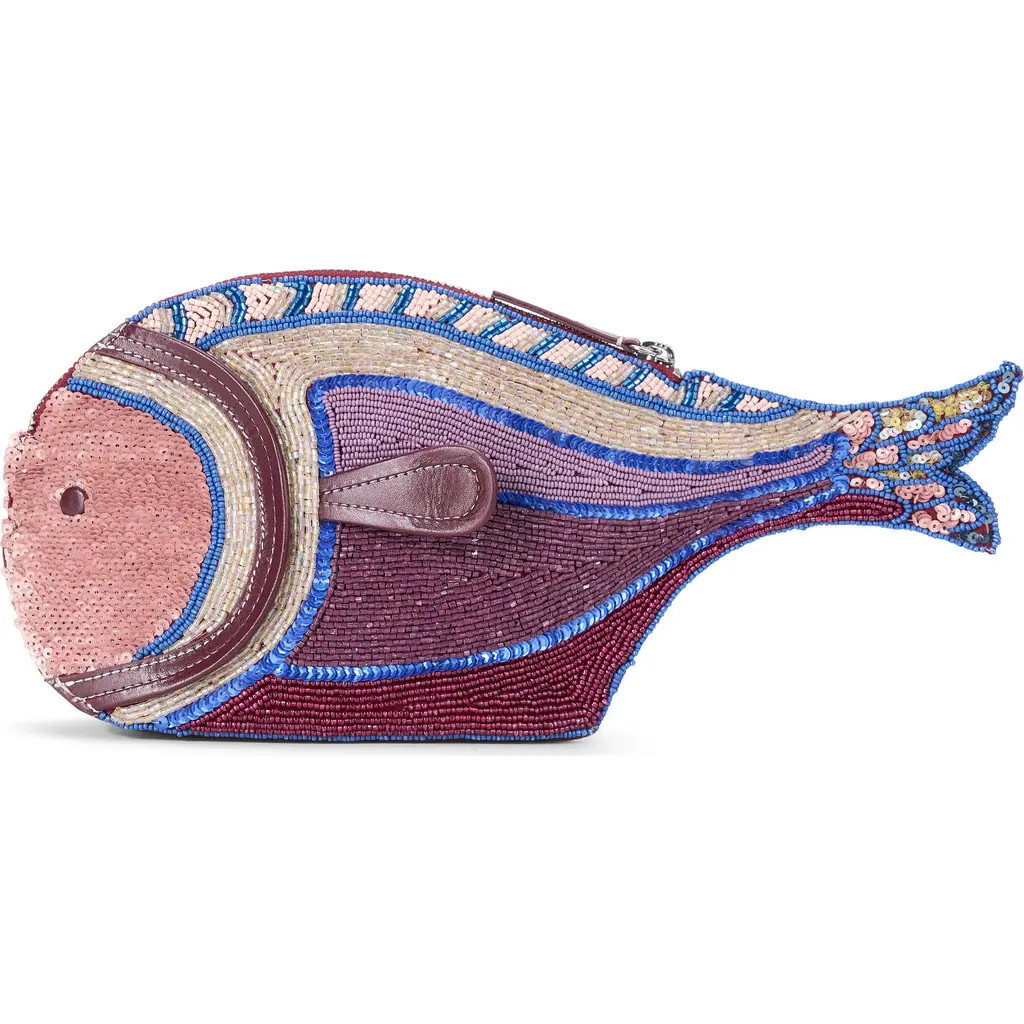 STAUD Pesce Beaded Clutch in Ultraviolet at Nordstrom | Nordstrom