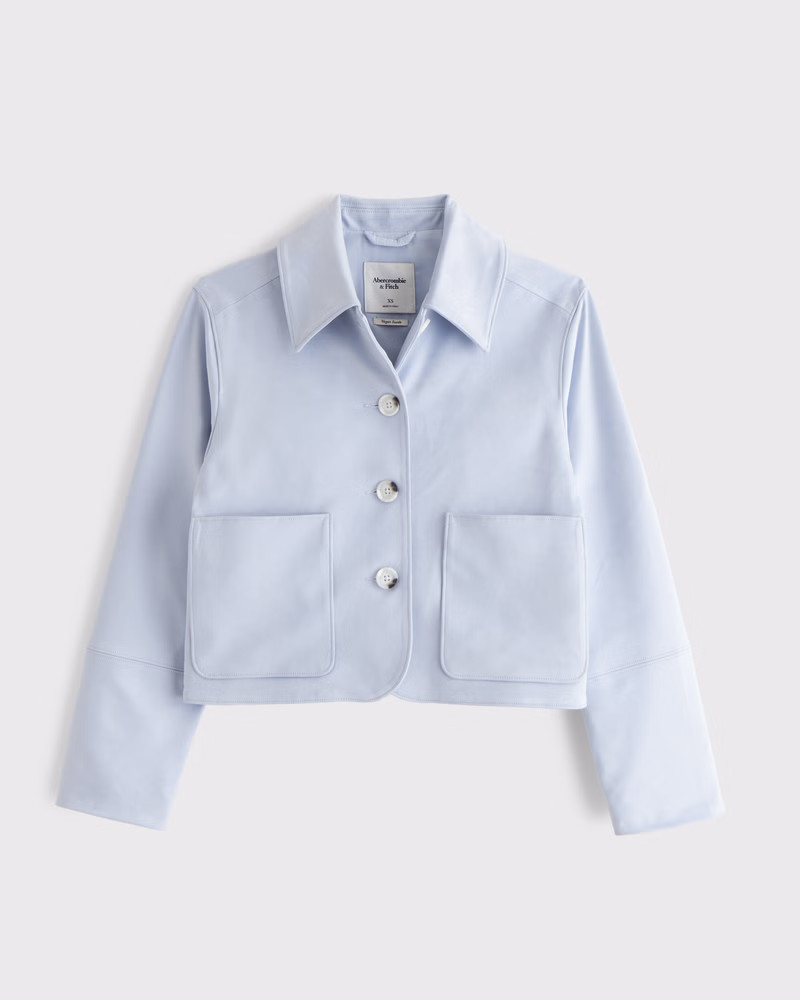 Vegan Suede Button-Through Jacket | Abercrombie & Fitch (US)