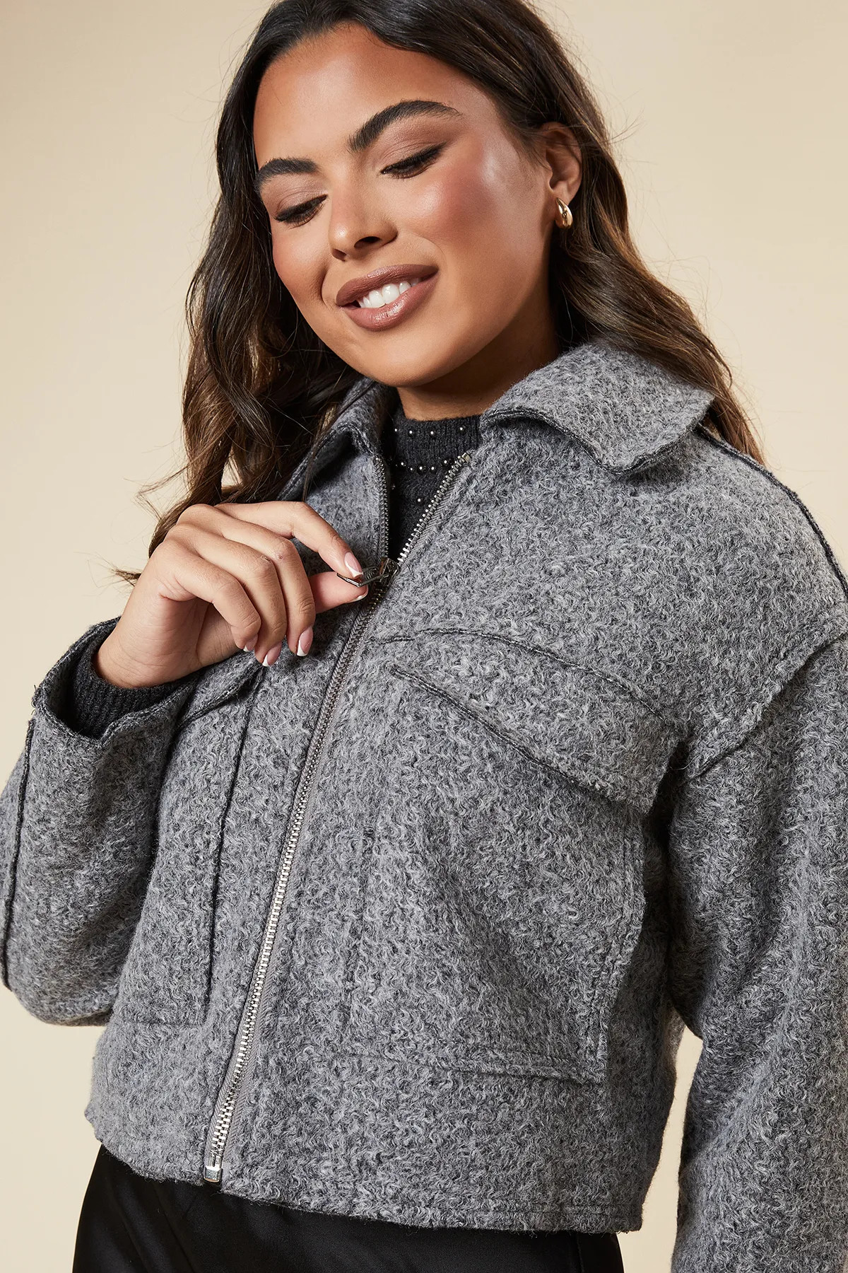 Zip Front Pocket Detail Jacket | Boohoo.com (UK & IE)
