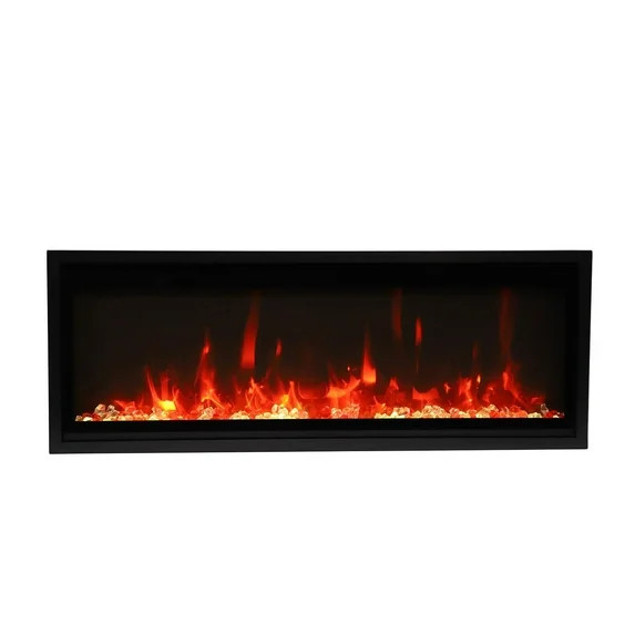 Remii 55" Extra Slim Modern Metal Indoor or Outdoor Electric Fireplace in Black | Walmart (US)