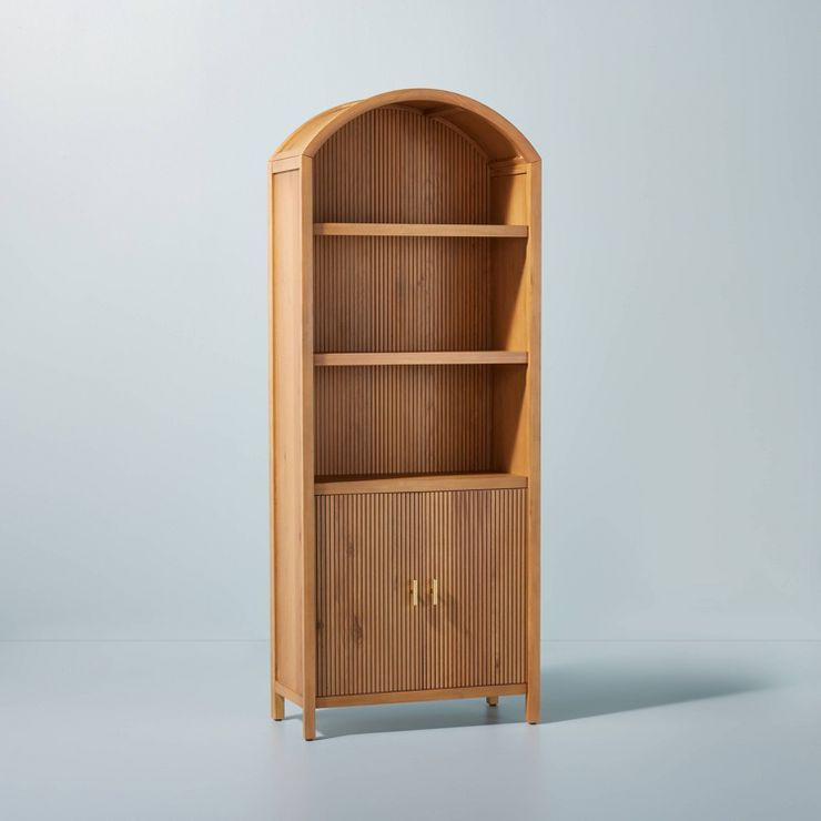 Grooved Wood Arch Bookcase Cabinet - Hearth & Hand™ with Magnolia | Target