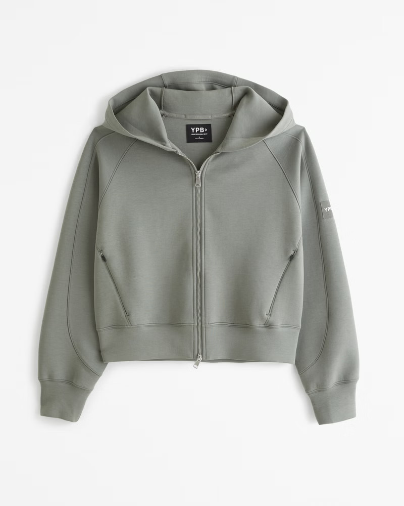 Abercrombie & Fitch Women's YPB neoKNIT MAX Full-Zip Hoodie in Sage - Size XXL | Abercrombie & Fitch (US)