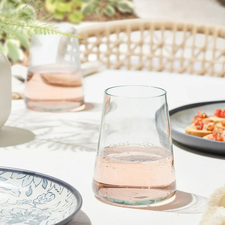 Better Homes & Gardens Plastic Flare Stemless Wine Glass, Teal | Walmart (US)