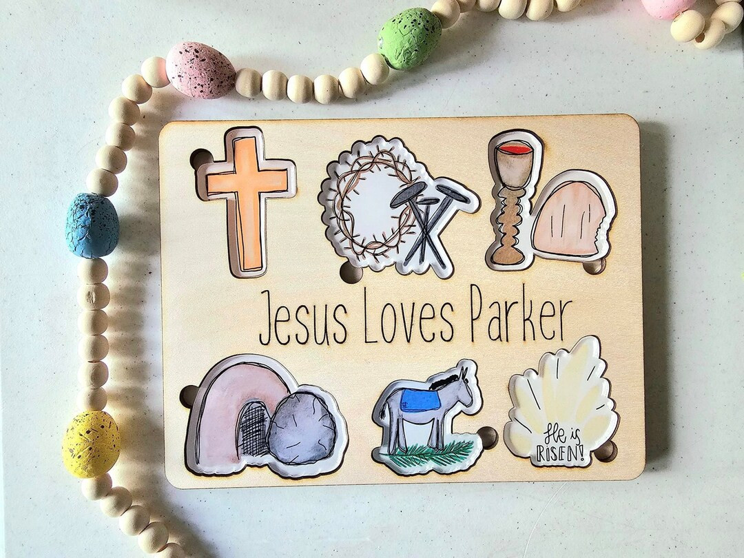 Easter Puzzle for Kids, Personalized Wooden Puzzle for Kids, Religious Puzzle, Gift for Easter Ba... | Etsy (US)