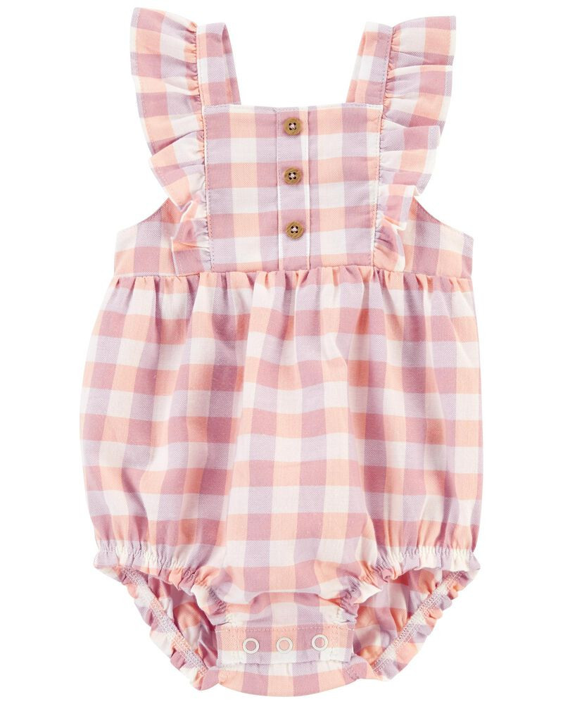 Baby 1-Piece Pink Plaid Romper | Carter's