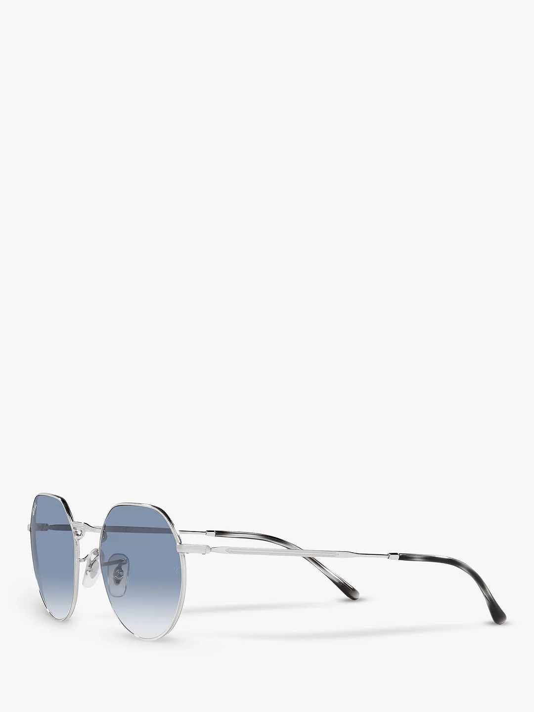 Ray-Ban RB3565 Jack Unisex Metal Hexagonal Sunglasses, Silver/Light Blue Gradient | John Lewis (UK)