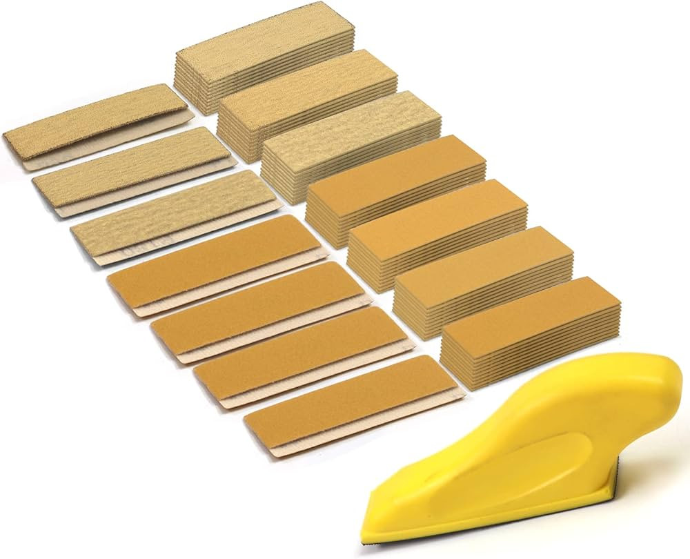 70 Sheets Micro Detail Sander Paper Kit,3.5”x 1”Hand Sanding Block for Small Projects Wet Dry... | Amazon (US)