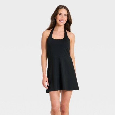 Women's Knit High Neck Halter Active Dress - All In Motion™ Black XS | Target