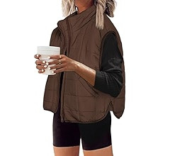 Zeagoo Womens Puffer Vest Ladies Sleeveless Zip Up Outerwear Warm Puffer Lightweight Down all Win... | Amazon (US)