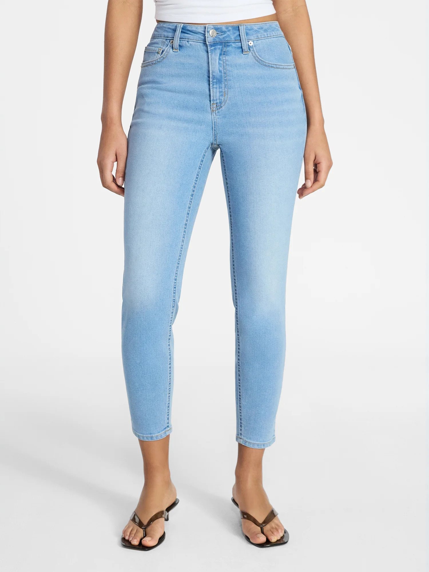 No Boundaries High Rise Skinny Ankle Jeans, 26.5" Inseam, Women's Sizes 00-26 | Walmart (US)