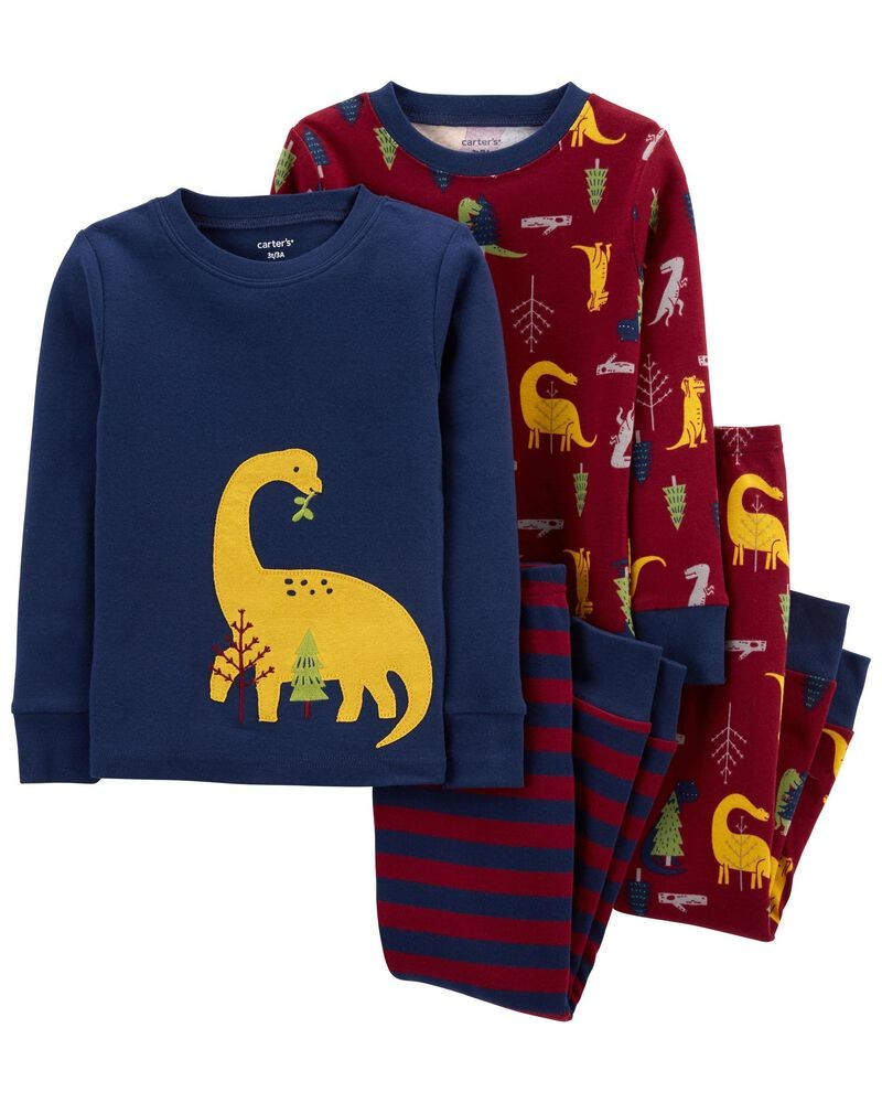 4-Piece Dinosaur 100% Snug Fit Cotton PJs | Carter's