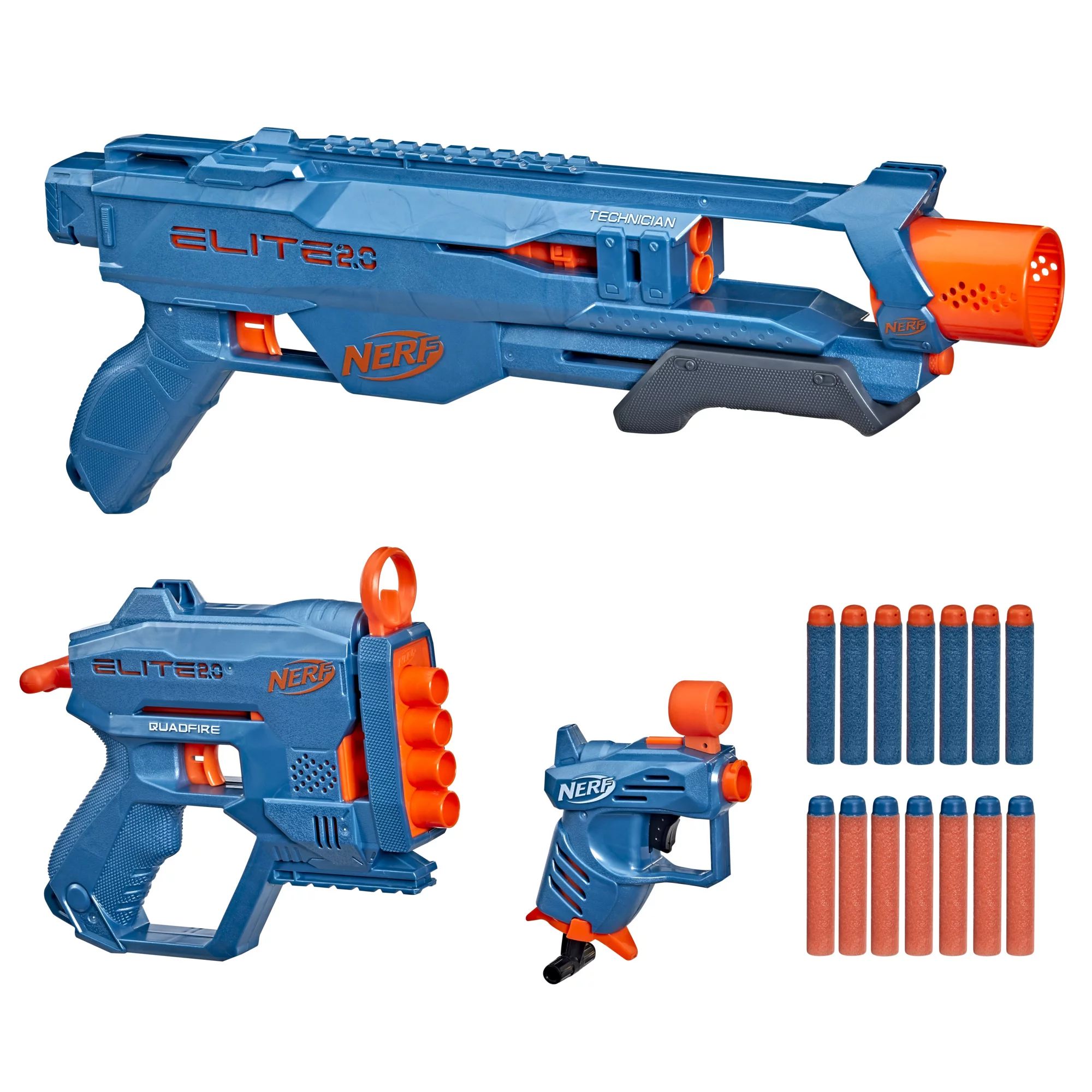 Nerf Elite 2.0 Loadout 3-Blaster Pack, Technician DS-2 Blaster, Quadfire QS-4 Blaster, Ace SD-1 B... | Walmart (US)