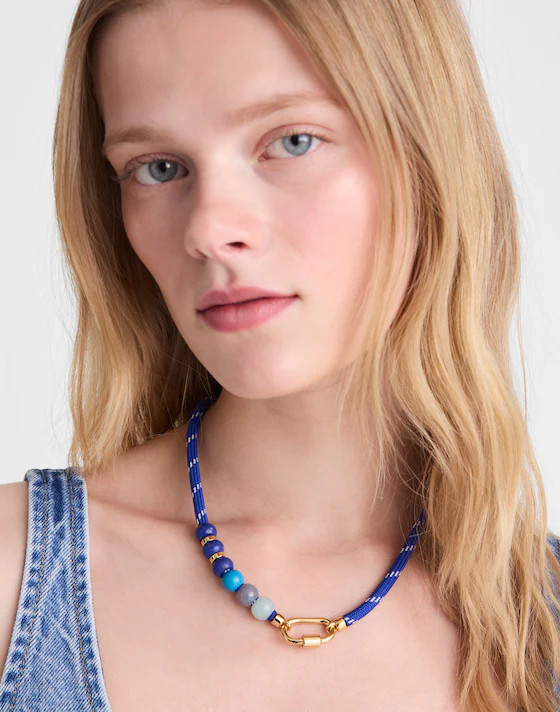 Semiprecious Beaded Carabiner Paracord Necklace | Madewell