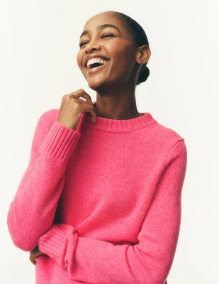 Boden Women's Marta Merino Wool Crew Sweater in Pink | Size Small | Boden (US)