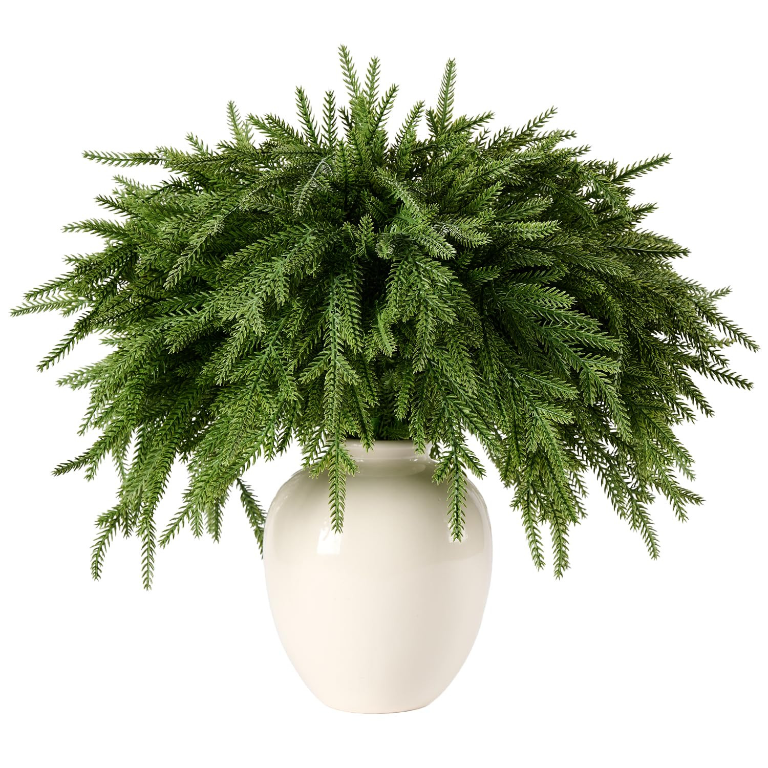 12Pcs 18'' Norfolk Pine Stems Realistic, Lifelike Christmas Greenery Pine Branches for DIY Wreath... | Amazon (US)