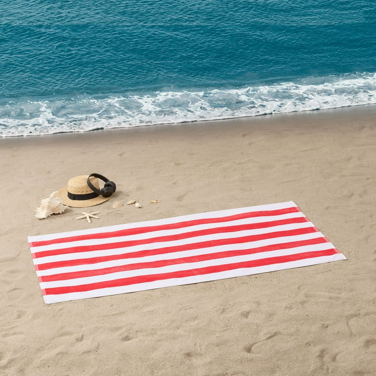 Mainstays Cabana Red Beach Towel, 58" x 28", Red | Walmart (US)