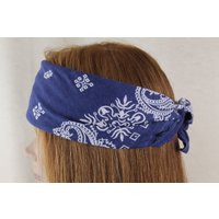 Vintage Blue Bandana All Cotton 22 X 20"" Perfectly Worn In | Etsy (US)