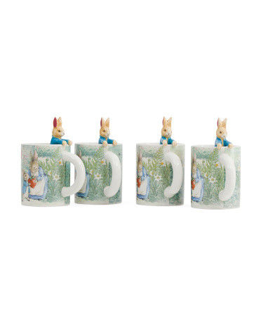 Set Of 4 Rabbit With Strawberry Critter Mugs | TJ Maxx