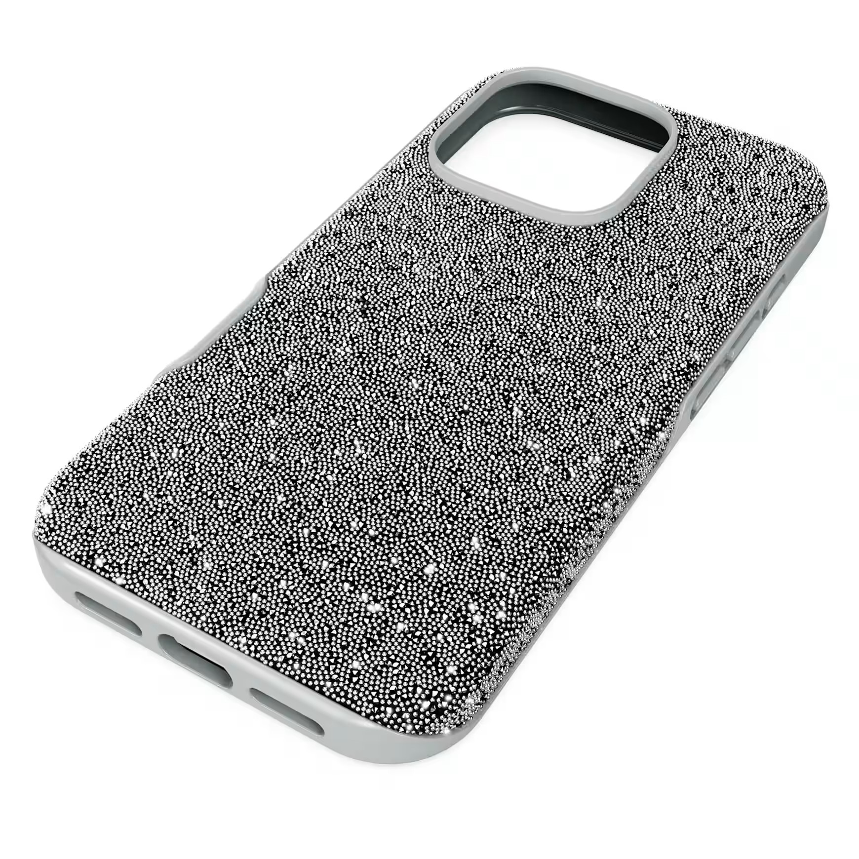 High smartphone case, iPhone® 16 Pro, Silver tone by SWAROVSKI | SWAROVSKI