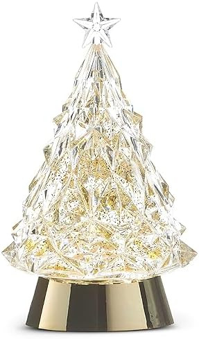 RAZ Imports Lighted Tree with Gold Swirling Glitter, 8.5 inches | Amazon (US)