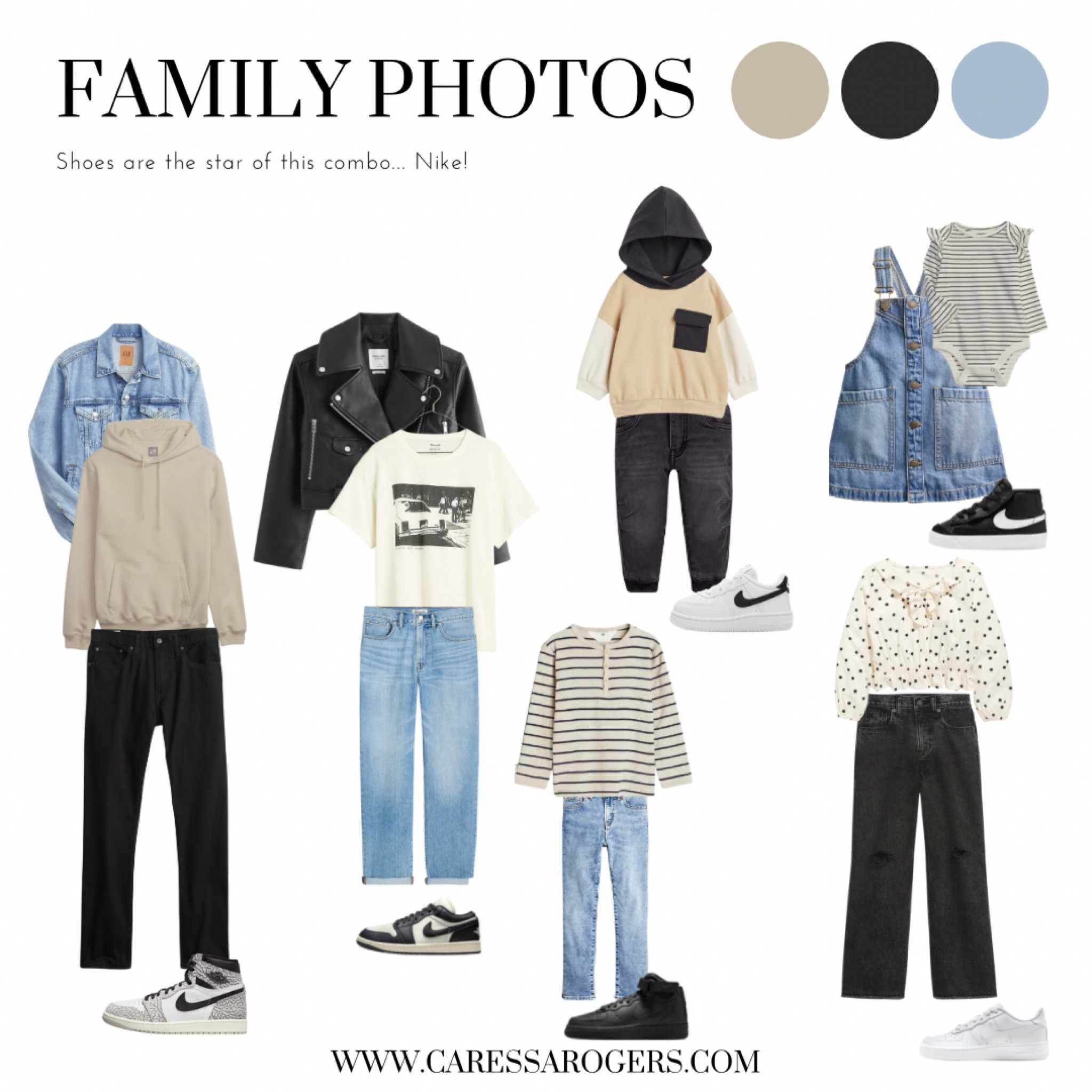 This is such a fun and casual vibe, with Nike shoes making a statement. I mean, how can you not love the baby Nikes!?! Jeans and tennis shoes would be great for family photos in the city!