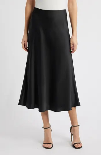 Anne Klein Pull-On Satin Bias Cut Skirt | Nordstrom | Nordstrom