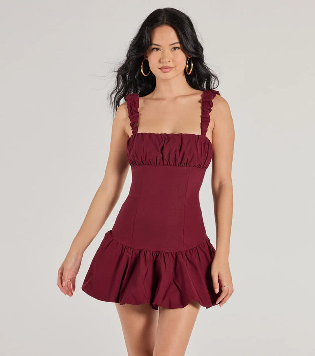 Adorable Aura Drop Waist Bubble Hem Skater Dress | Windsor Stores