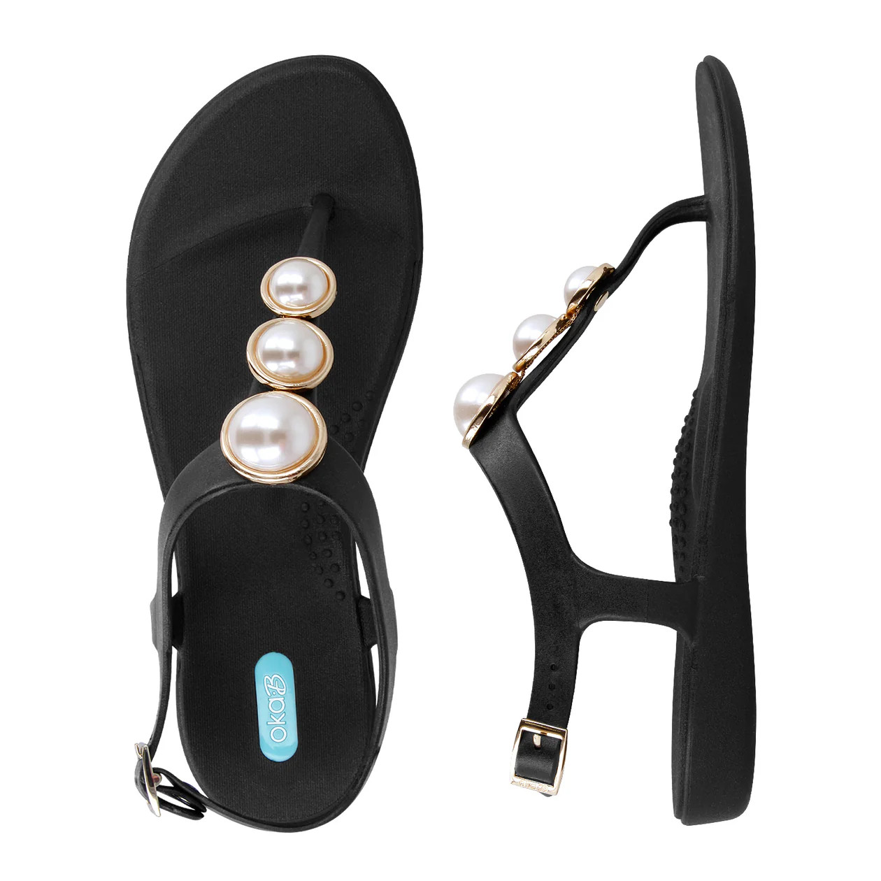 Maisie T-Strap Sandal | Comfortable Pearl Sandals | Oka-B Shoes | Oka-B