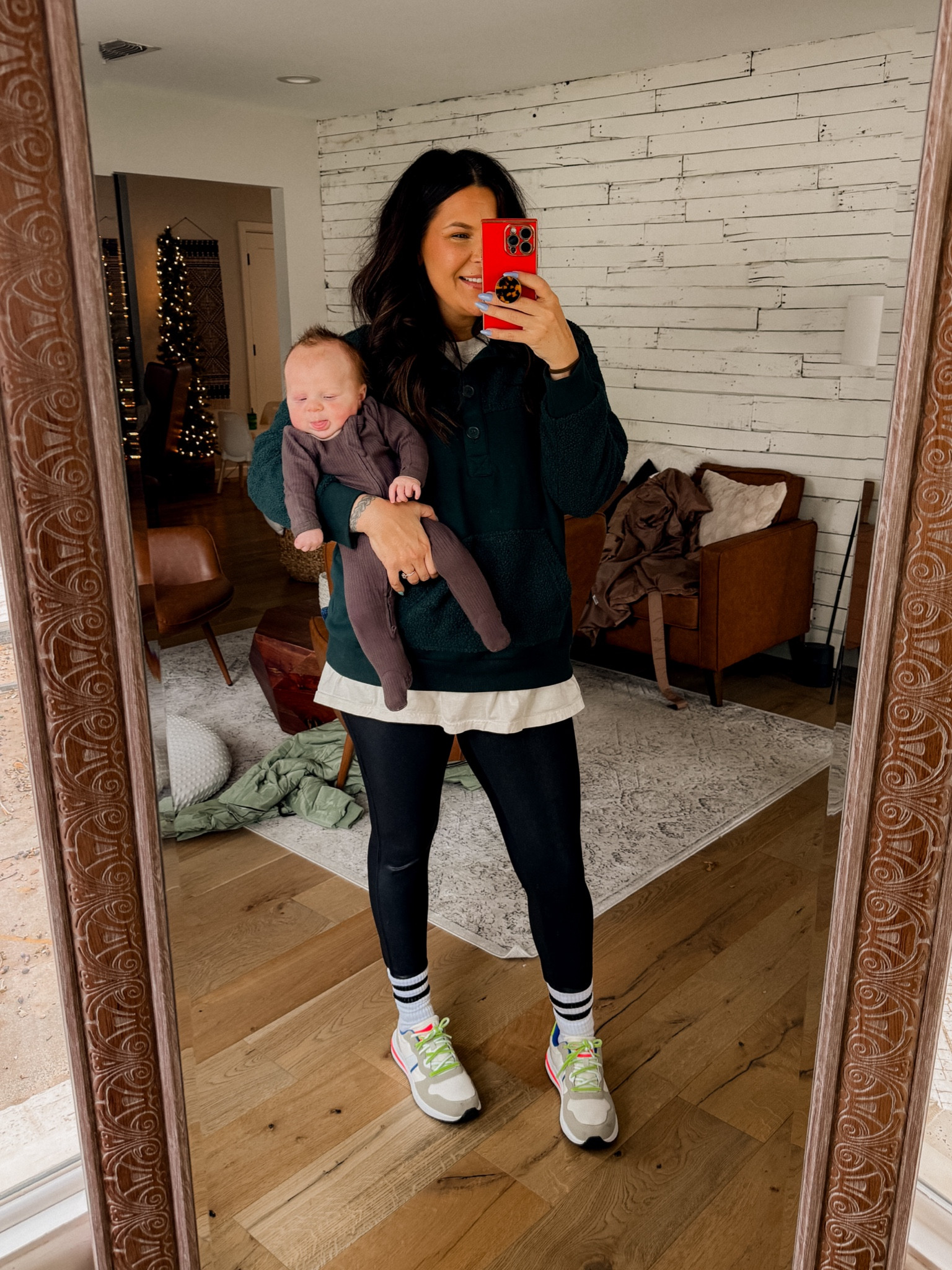 Walmart Outfit!
Sherpa pullover: XXL
Faux Leather Leggings: Large
Sneakers: Size up to your nearest whole size
@walmart #walmartpartner #walmartfashion 

#LTKfindsunder50 #LTKmidsize #LTKstyletip