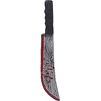 Psycho Killer Costume Accessory Bloody Toy Machete Knife Gray/Black | Amazon (US)