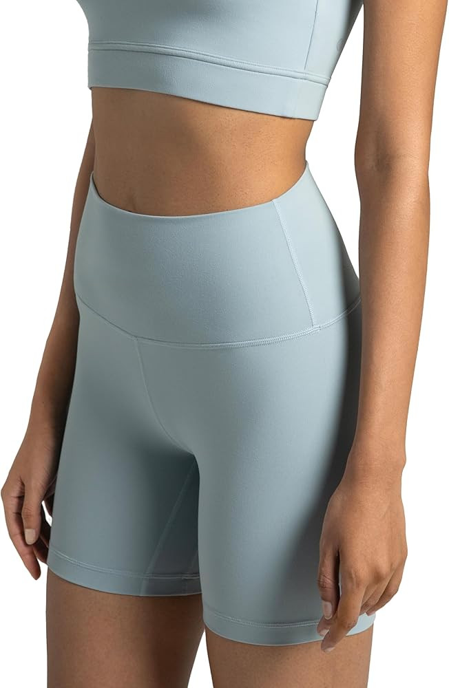 Colorfulkoala Women's Dreamlux High Waisted Yoga Shorts 6" Inseam Workout Tights | Amazon (US)