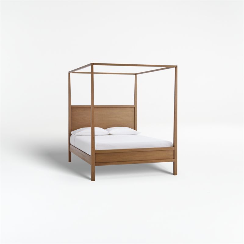 Keane Driftwood Wood Canopy Bed | Crate and Barrel | Crate & Barrel