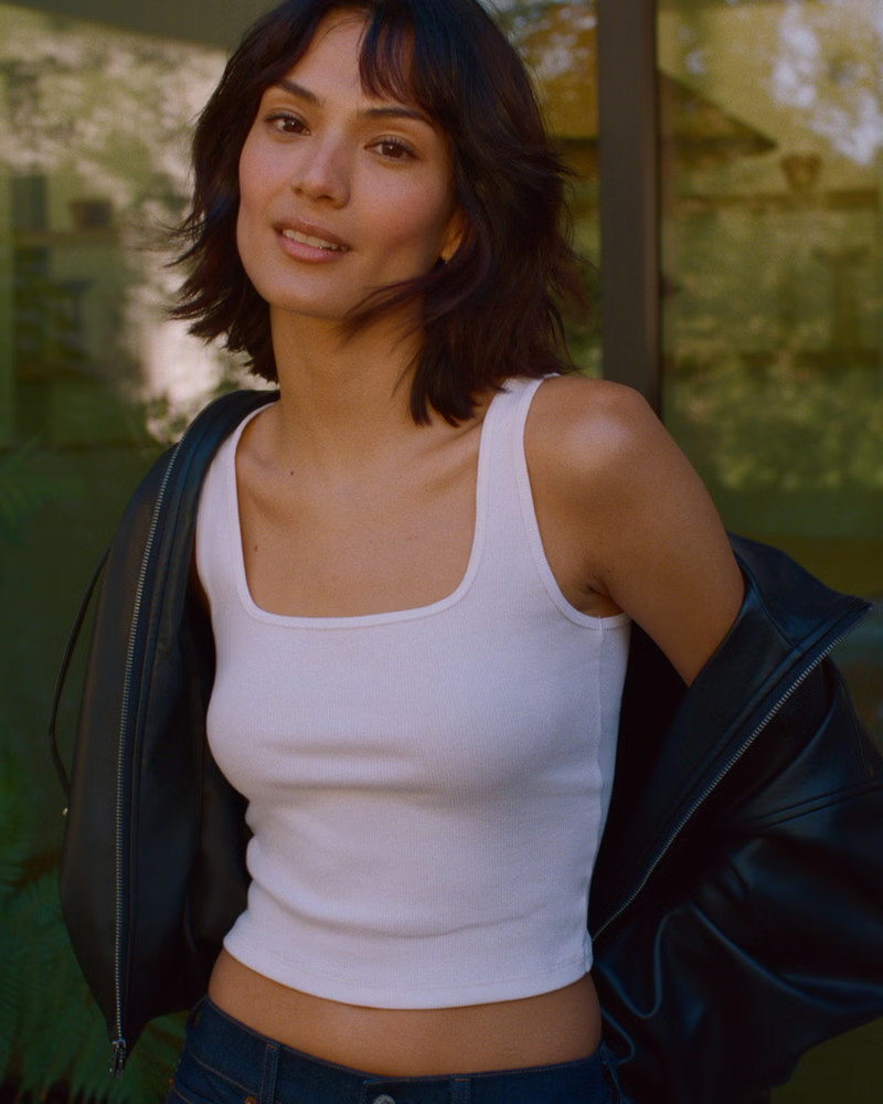 Women's 2-Pack Essential Cropped Squareneck Rib Tank | Women's Tops | Abercrombie.com | Abercrombie & Fitch (US)