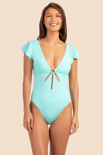 MONACO SOLIDS FLUTTER MAILLOT | Trina Turk