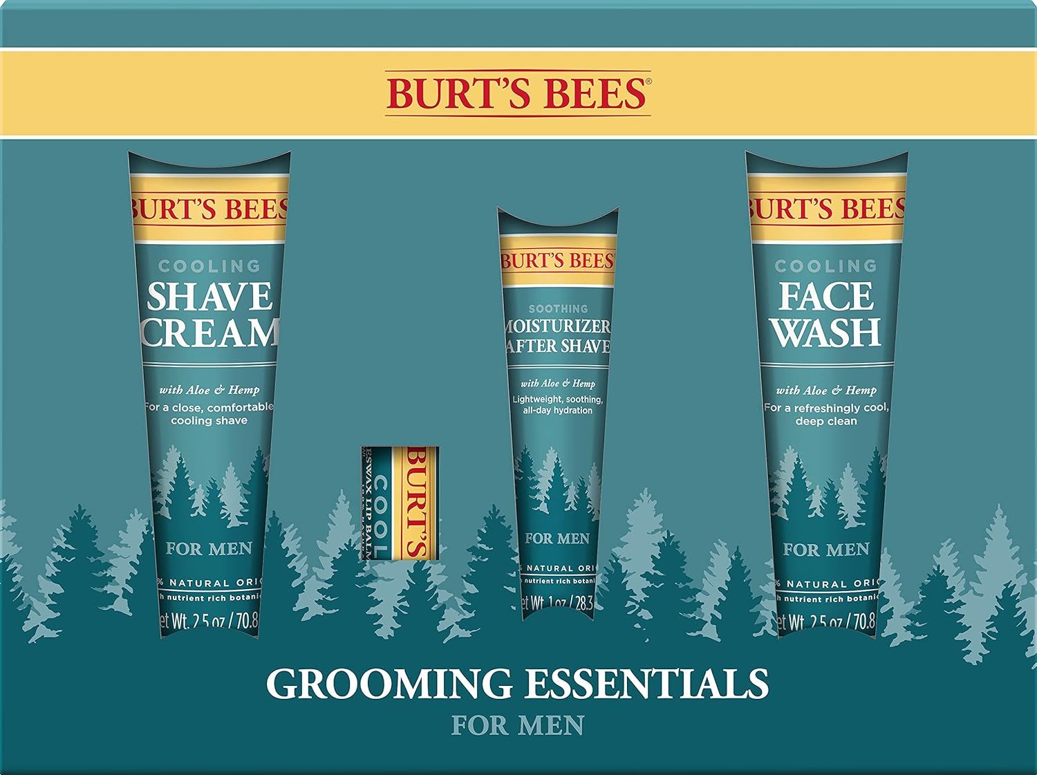 Burt's Bees Holiday Gift, 4 Stocking Stuffer Products for Men, Grooming Essentials Kit - Cooling ... | Amazon (US)