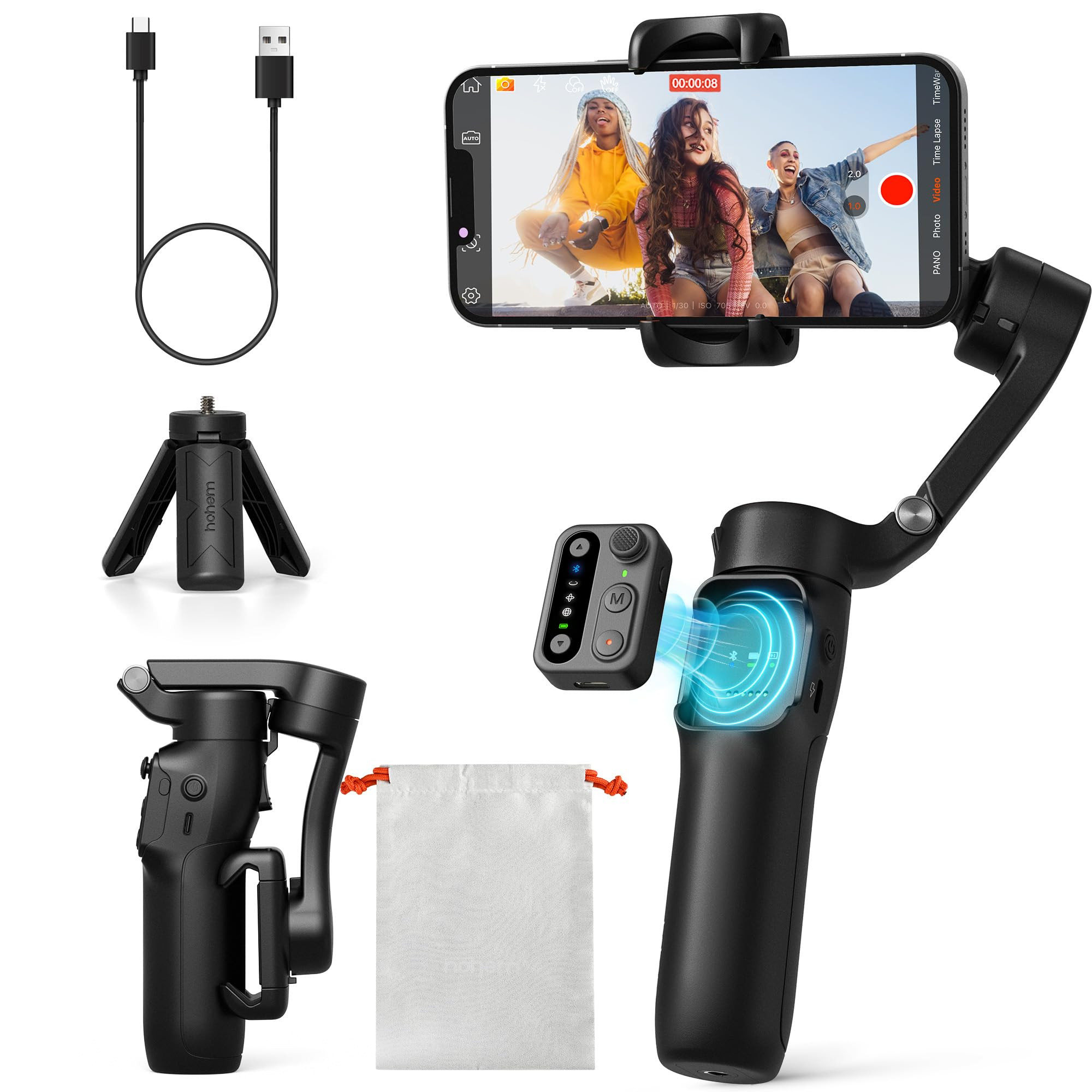 hohem iSteady X3 SE Gimbal Stabilizer for iPhone, Phone Stabilizer with Detachable Remote Control... | Amazon (US)