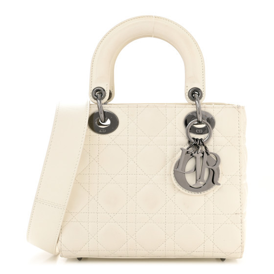 Lambskin Cannage Small My ABCDior Lady Dior White | FASHIONPHILE (US)