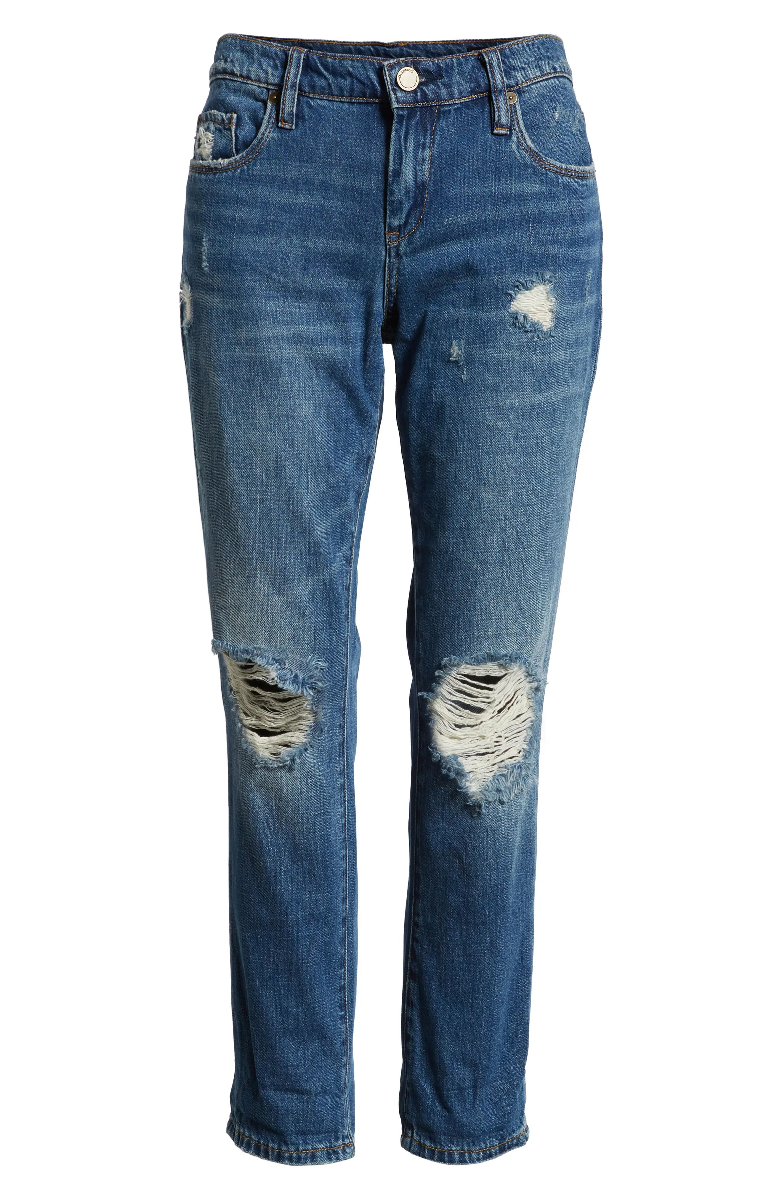 Ludlow Ripped Crop Girlfriend Jeans | Nordstrom