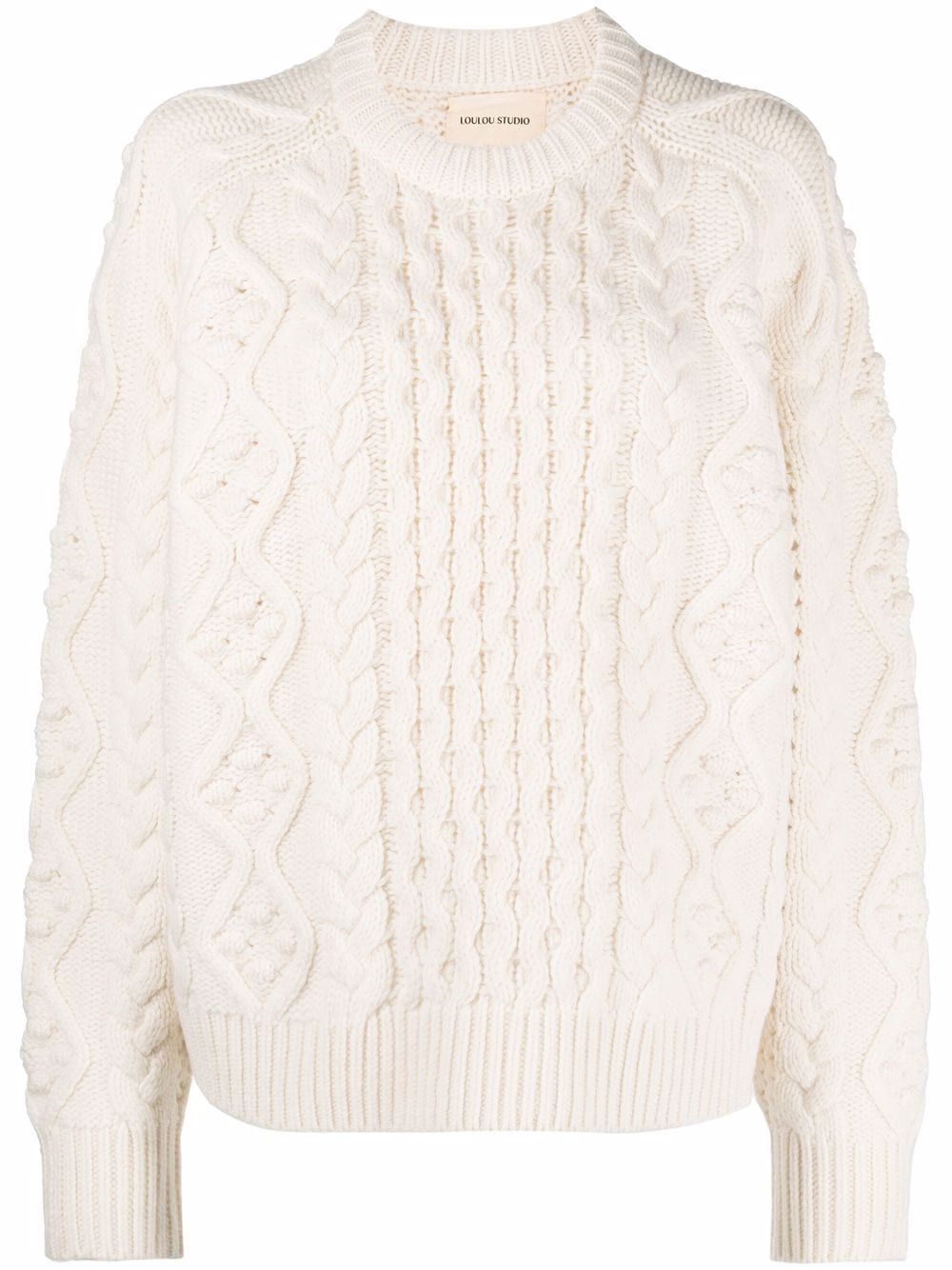 Loulou Studio Cable Knit Jumper - Farfetch | Farfetch Global