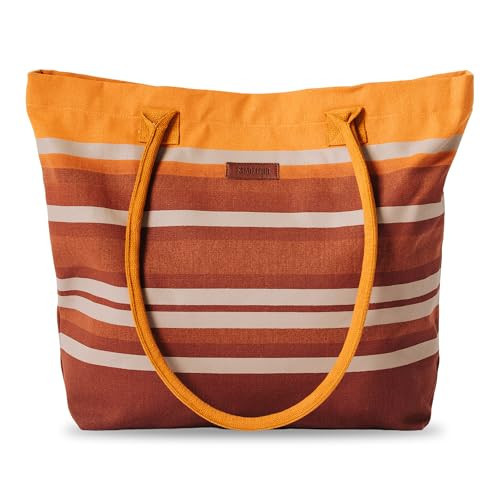 Sand Cloud Canvas Beach Tote Bags for Women, Medan - Large, Durable and Stylish Handbag with Interior Zipper Pocket, Sunglass & Phone Pouches, Snap Closure, Seam Taped for Travel Adventure | Amazon (US)