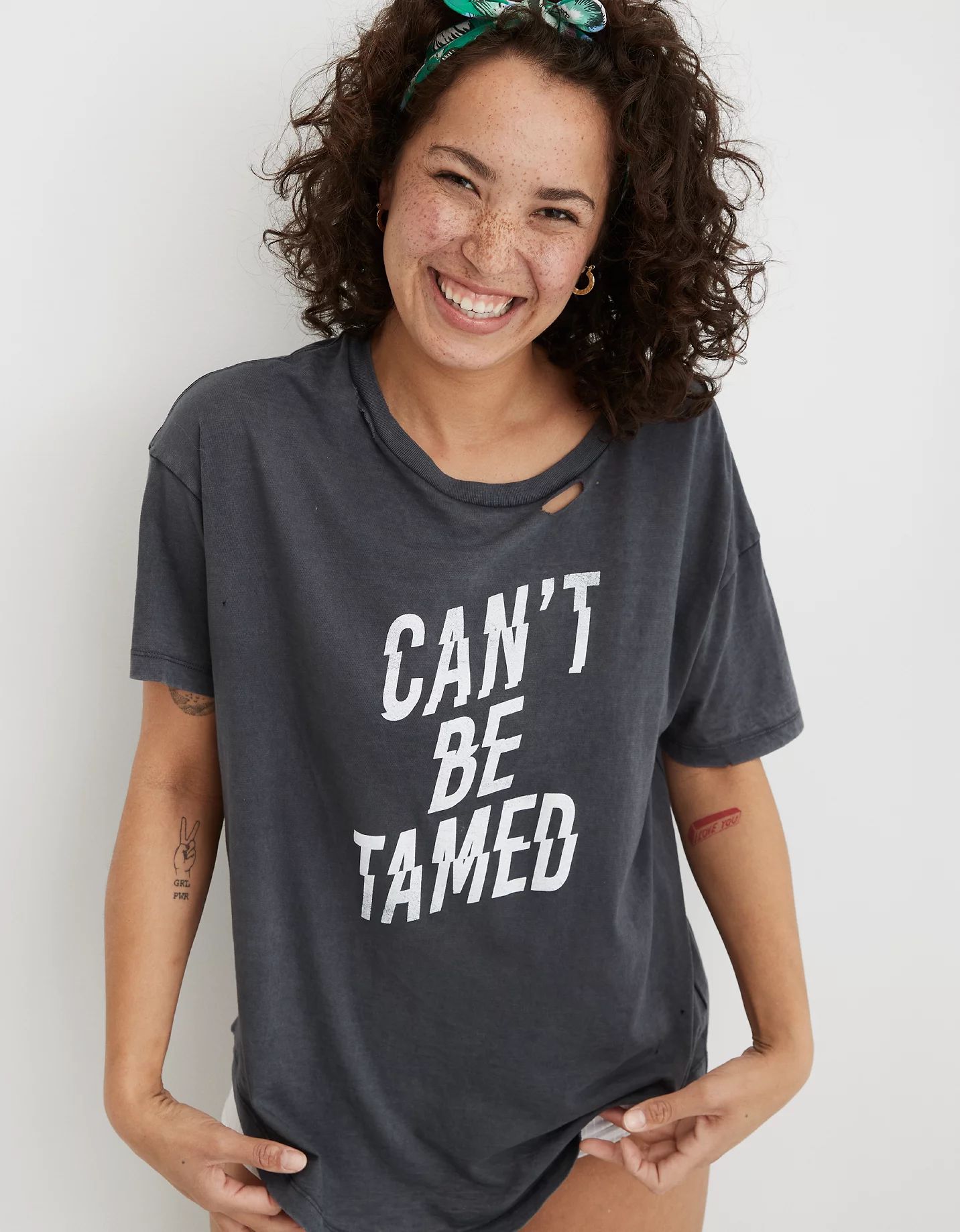 Aerie Destroyed Boyfriend T-Shirt | American Eagle Outfitters (US & CA)