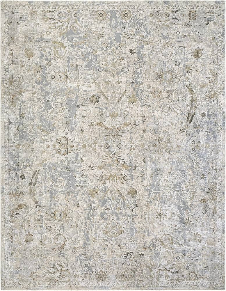 Hauteloom Claydon Living Room, Bedroom Area Rug - Bohemian Traditional Farmhouse - Gold, Gray, Be... | Amazon (US)