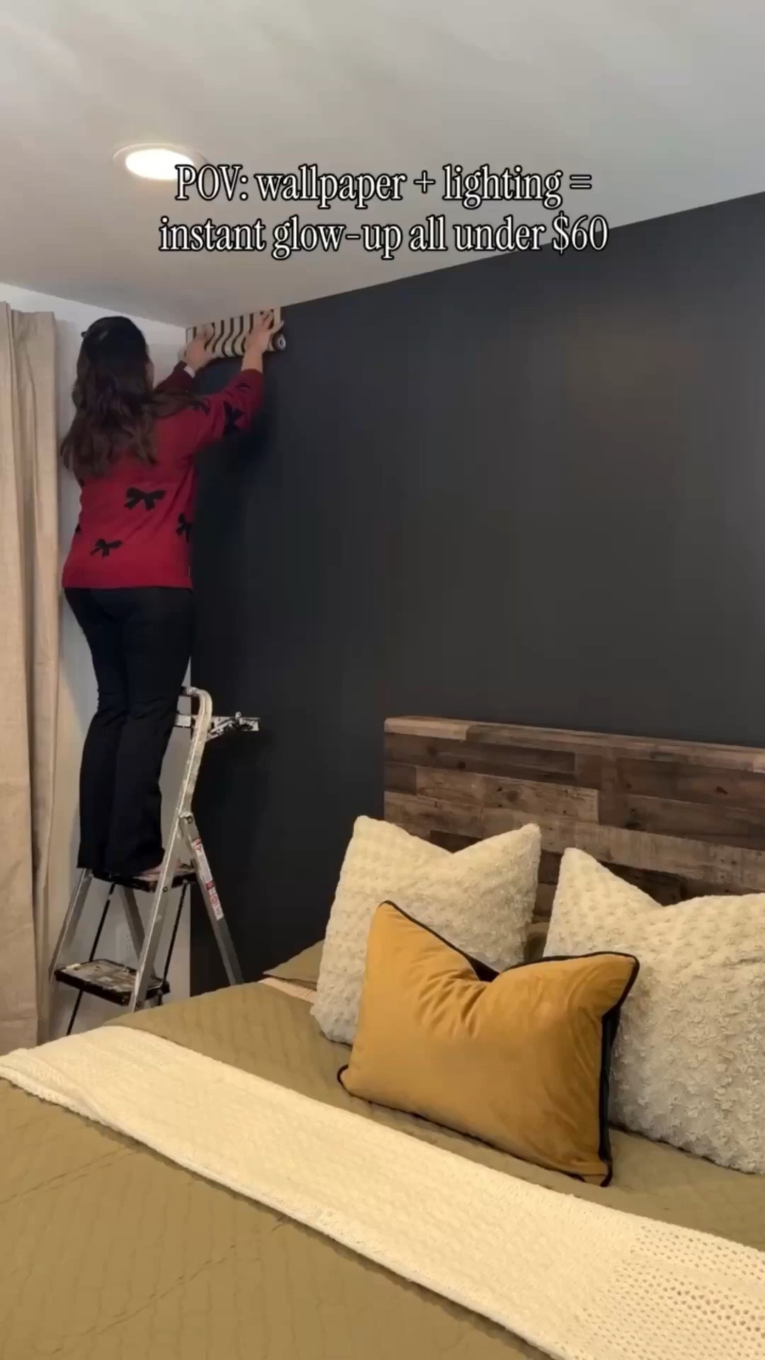The wood slats peel and stick wall paper and accent lights are one of my bestsellers of 2025! These Instantly elevated our bedroom! All under $60 

My son’s bedroom wall was all black & we wanted to elevate it with wooden slats but I wasn’t sure how it will look! So we tried using the wooden slats look peel and stick wallpaper and we absolutely love how it turned out. You can do the entire wall, just behind the bed or behind the nightstands. The wallpaper comes in other colors, It’s easy to install and remove the wallpaper. I did this all by myself in 30 mins and of course for the extra glow-up I used the peel and stick accent lights instead of table lamps! @amazonhome @amazon @wayfair 

Amazon Home Finds
Home decor hacks
how to decorate my bedroom on a budget 
easy DIY
Found it on Amazon Home Decor Ideas
Home Inspiration
