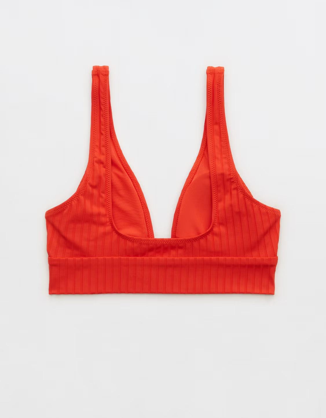 Aerie Wide Rib Longline Plunge Ring Bikini Top | Aerie