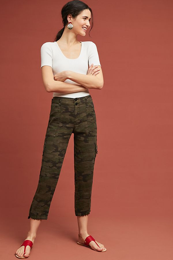 Terrain Linen Camo Cropped Pants | Anthropologie (US)